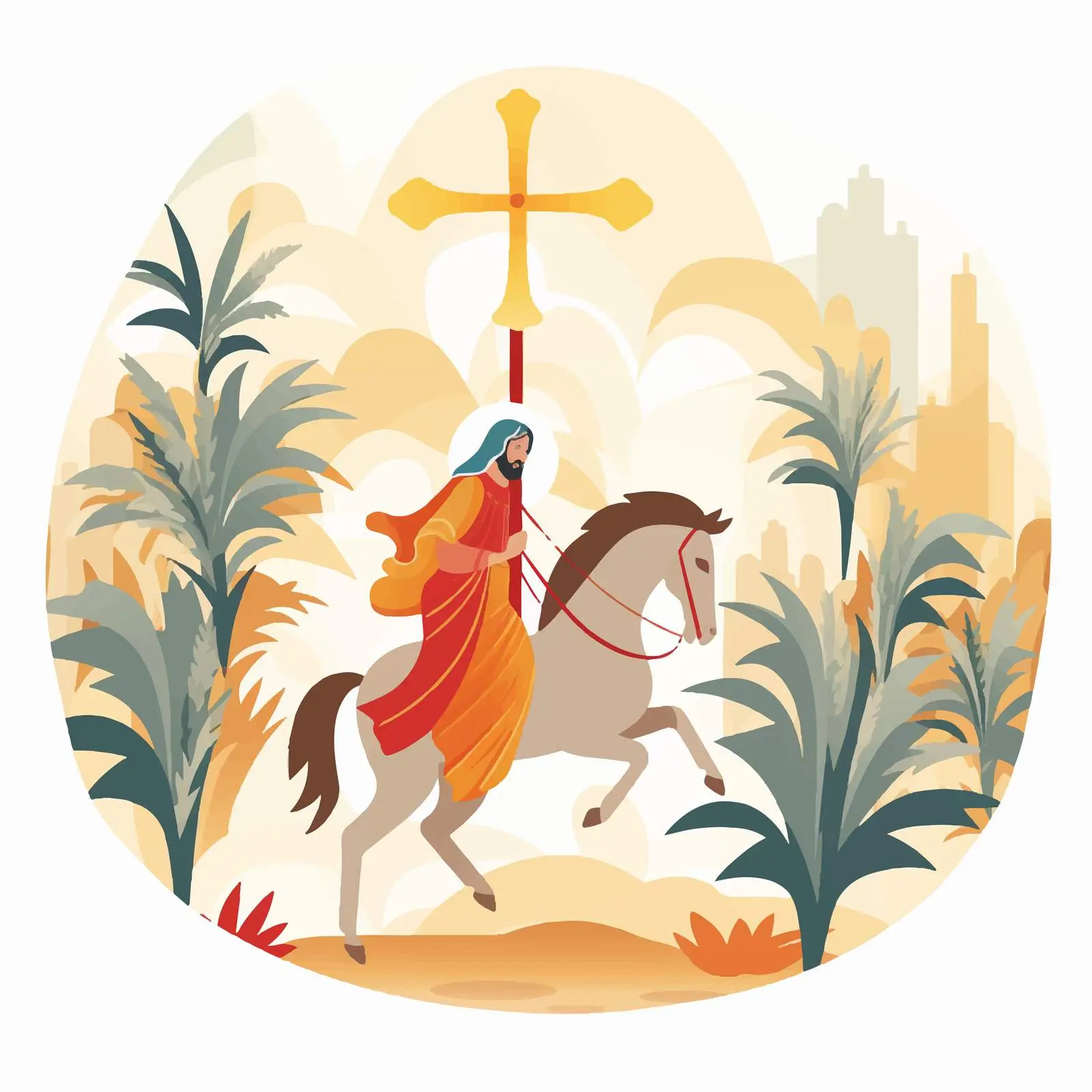 Jesus' Triumphal Entry into Jerusalem on Palm Sunday – free hosanna image from Dotvec