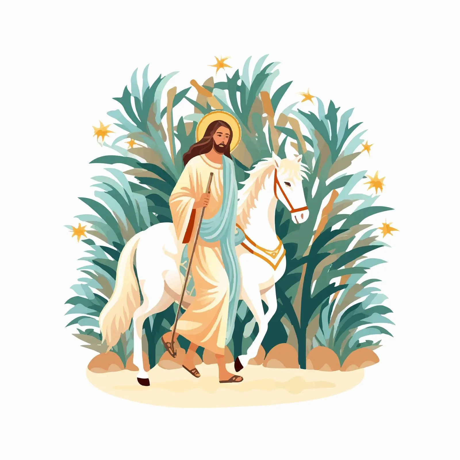 Jesus' Triumphal Entry on Palm Sunday – free hosanna image from Dotvec