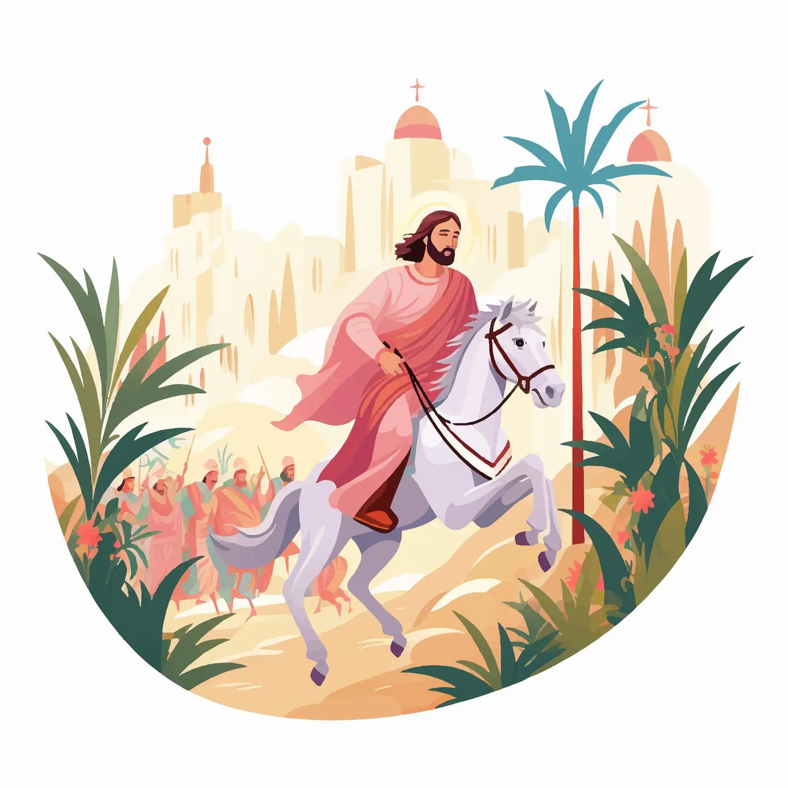 Jesus' Triumphal Entry into Jerusalem on Palm Sunday — free download from Dotvec