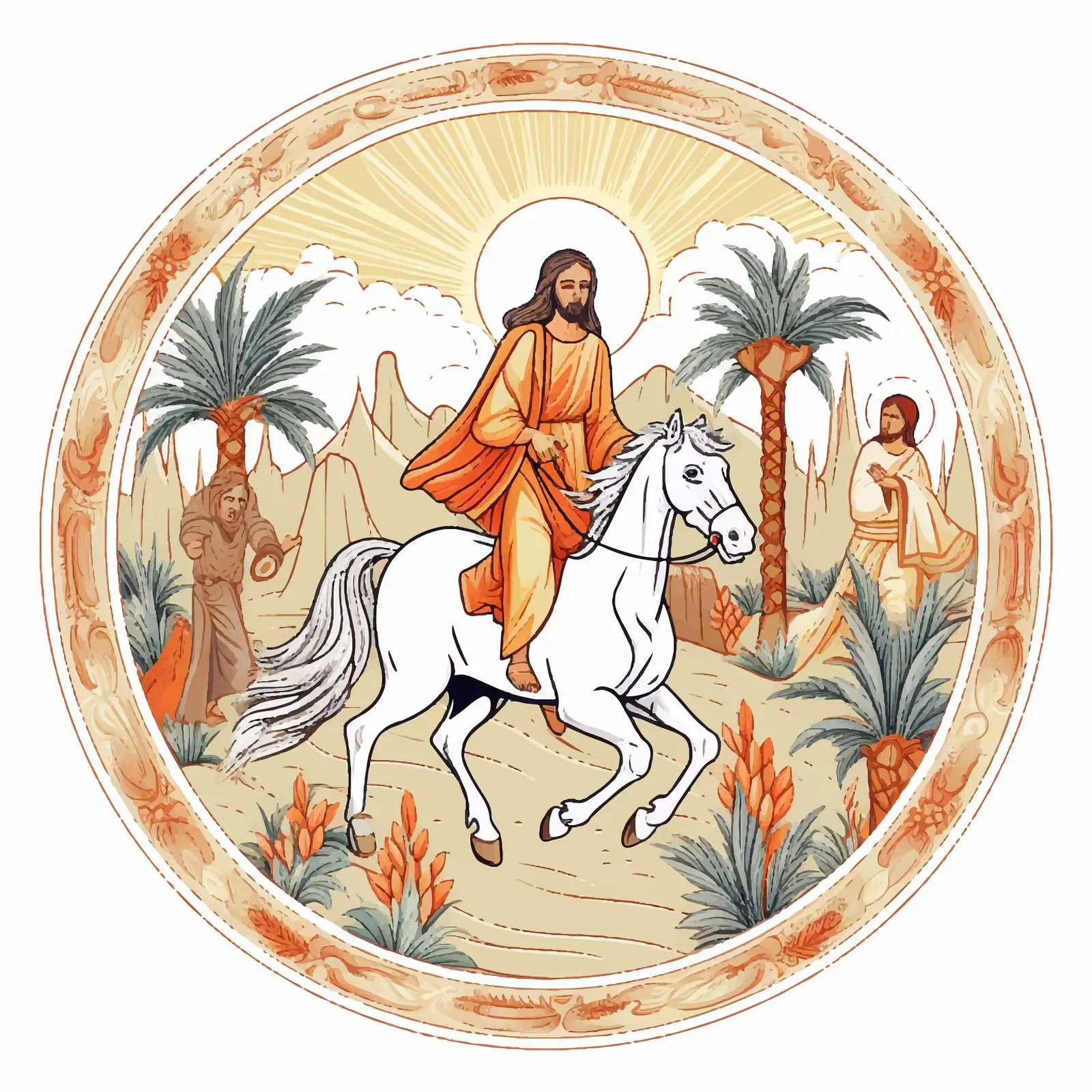 Jesus' Triumphal Entry into Jerusalem on Palm Sunday – free hosanna image from Dotvec