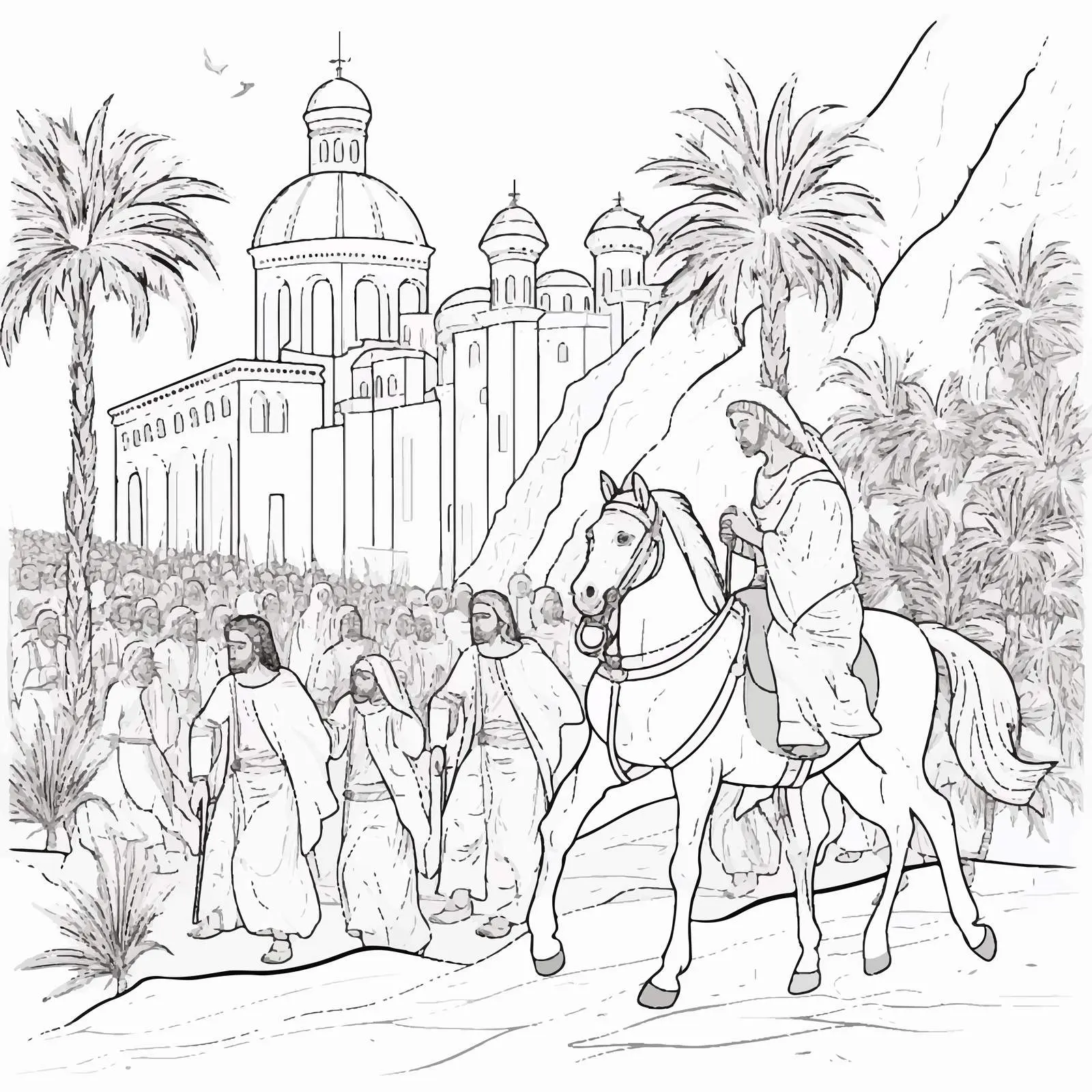 Jesus' Triumphal Entry into Jerusalem on Palm Sunday – free hosanna image from Dotvec