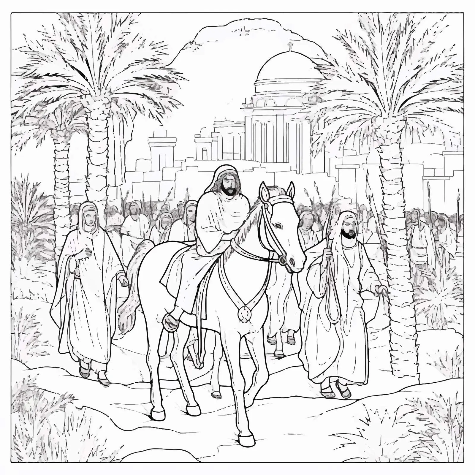 Jesus' Triumphal Entry into Jerusalem on Palm Sunday – free hosanna image from Dotvec