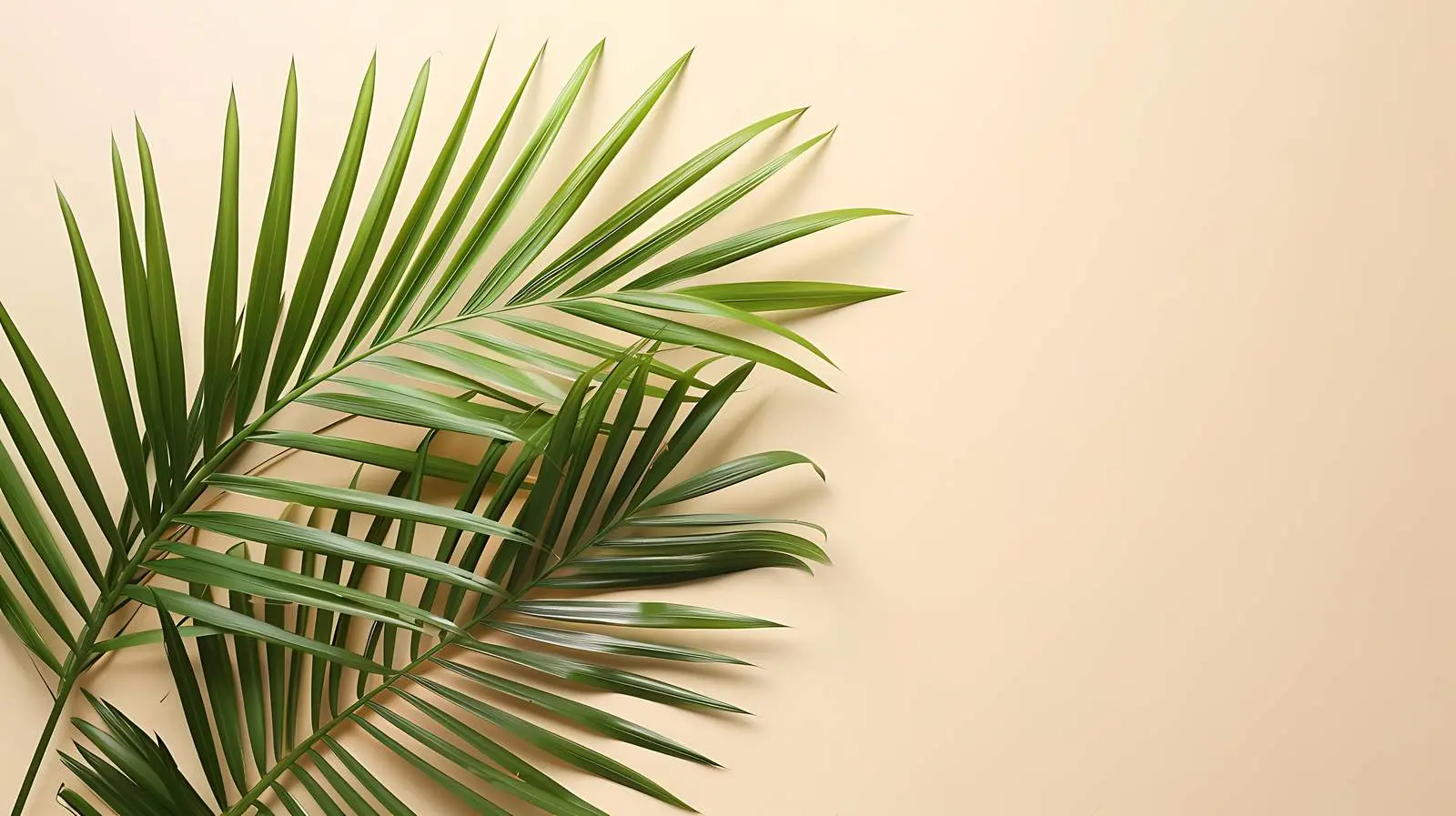 Palm Tree Leaf on Beige Background — free download from Dotvec