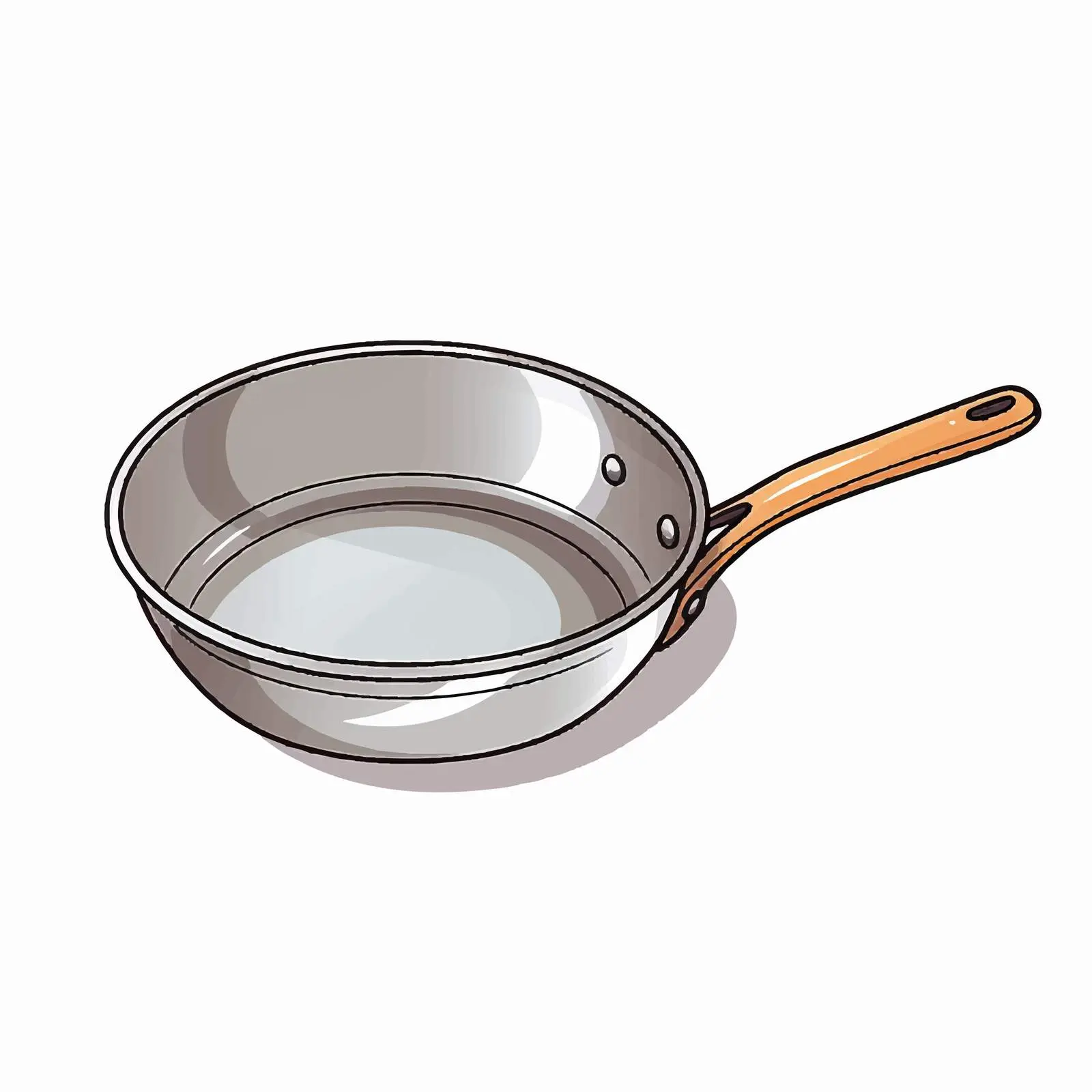 Pan Line Vector Illustration on White Background – free culinary tool image from Dotvec