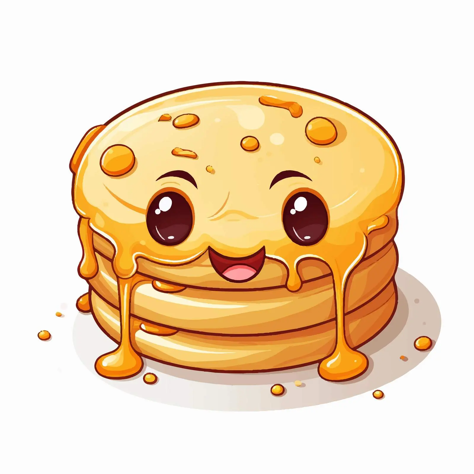 Happy Face Pancake Cartoon Vector Illustration — free download from Dotvec