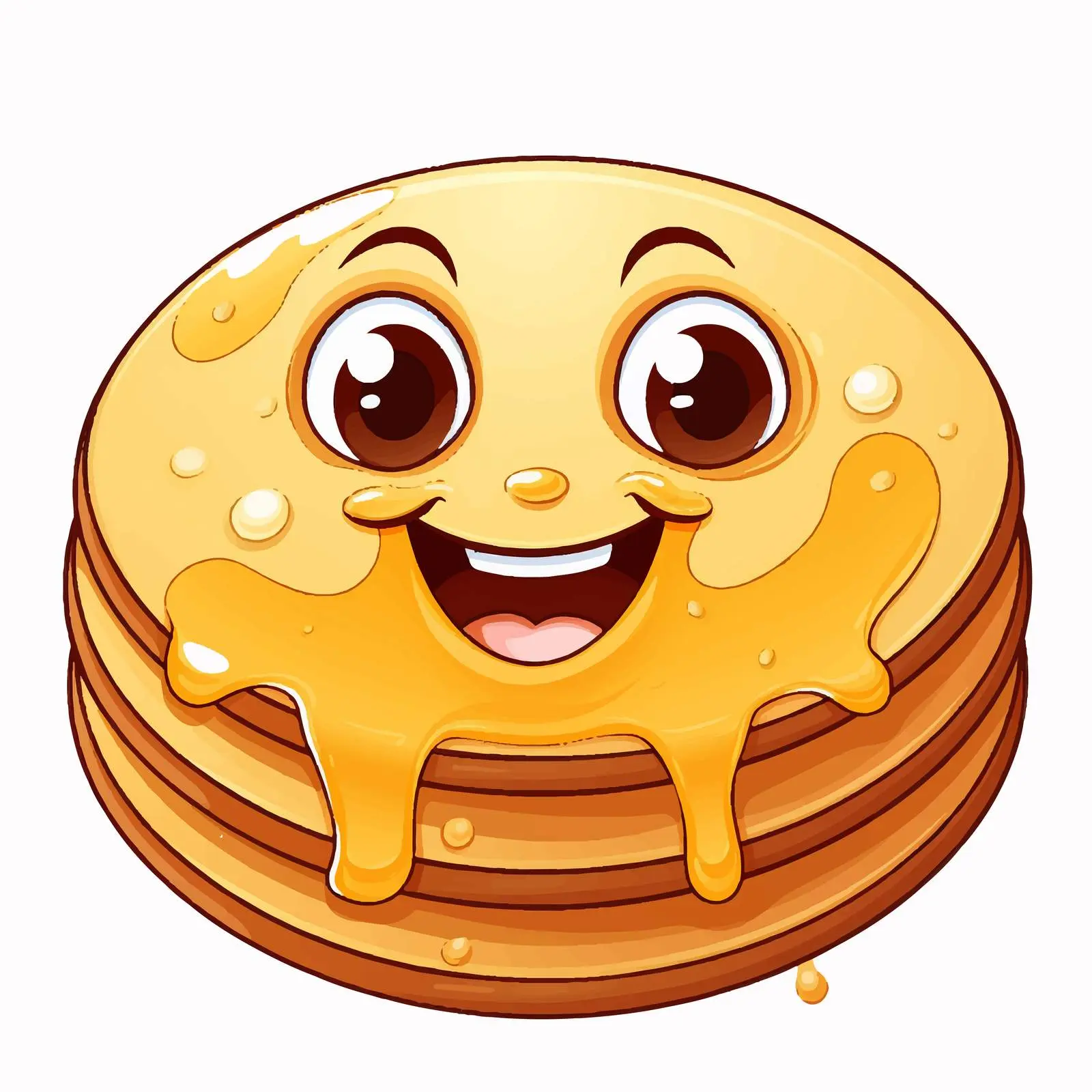 Happy Face Pancake Vector Illustration — free download from Dotvec