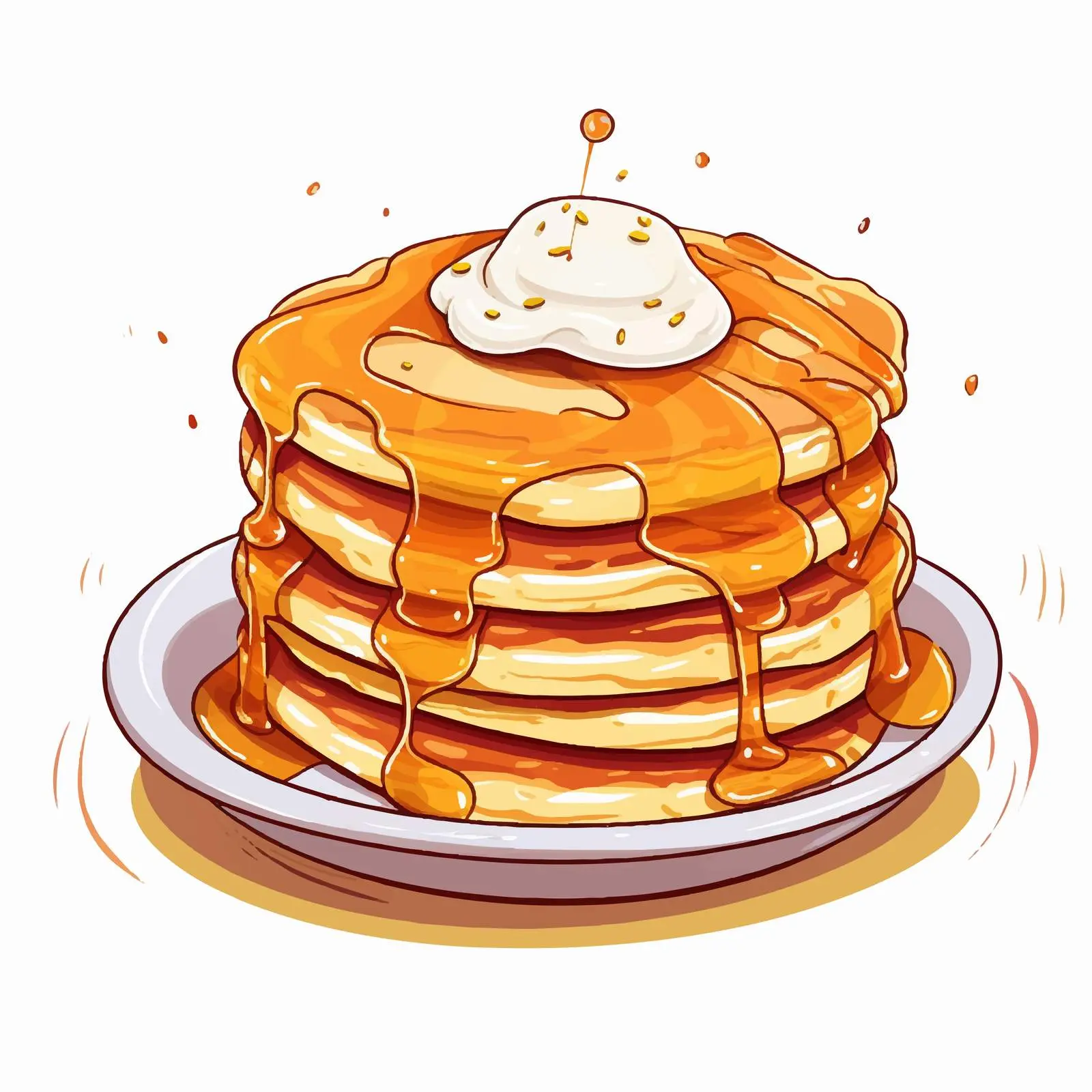 Colorful Pancakes with Honey and Marshmallows – free fun food image from Dotvec