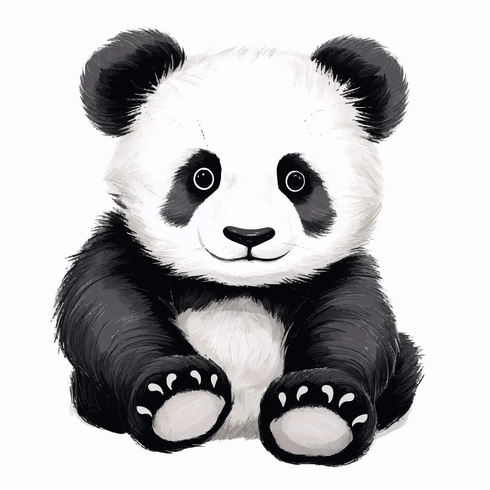Cute Panda Doll Vector Illustration on White Background — free download from Dotvec