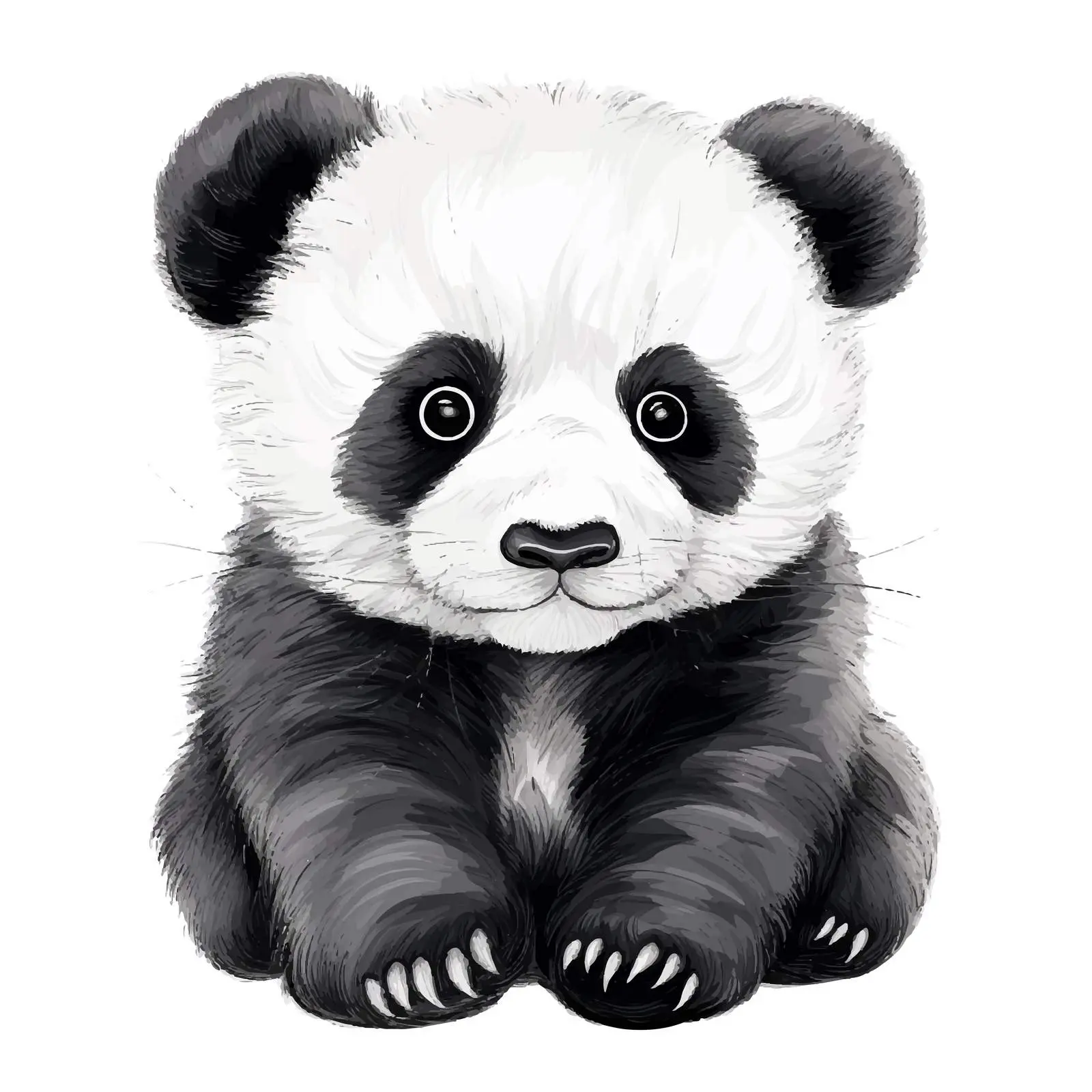 Panda Doll Sketch Vector Illustration — free download from Dotvec