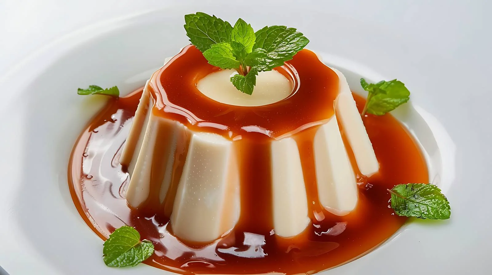 Exquisite Panna Cotta with Caramel Drizzle — free download from Dotvec