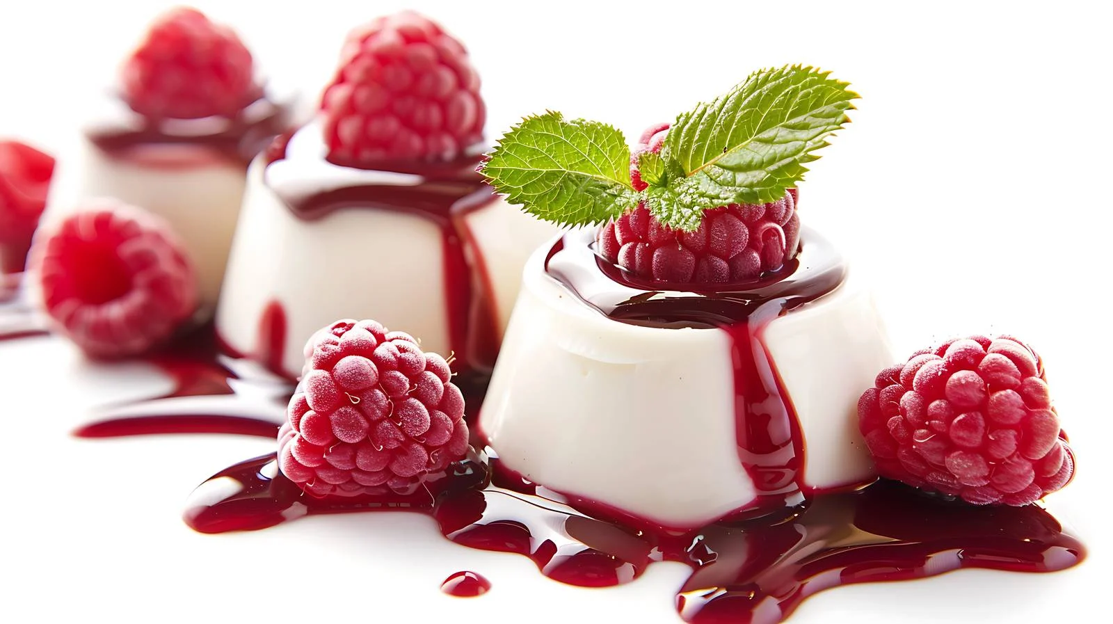 Elegant Panna Cotta with Raspberries Presentation — free download from Dotvec