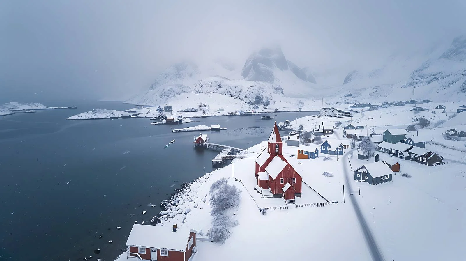 Aerial Winter View of Lofoten Islands — free download from Dotvec