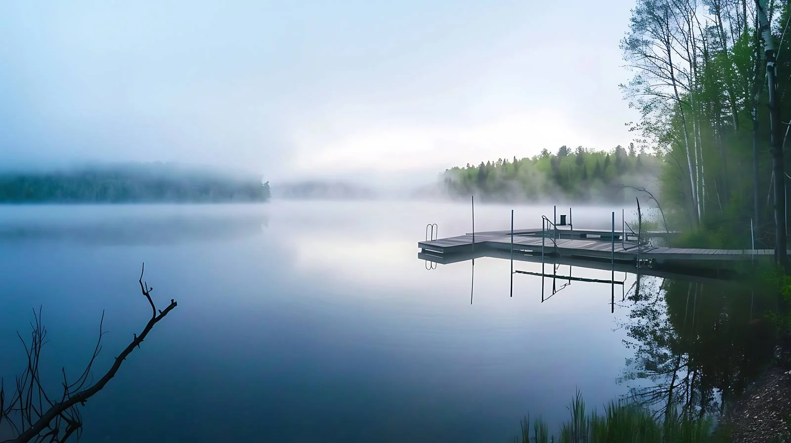 Tranquil Northern Minnesota Lake Shrouded in Mist — free download from Dotvec