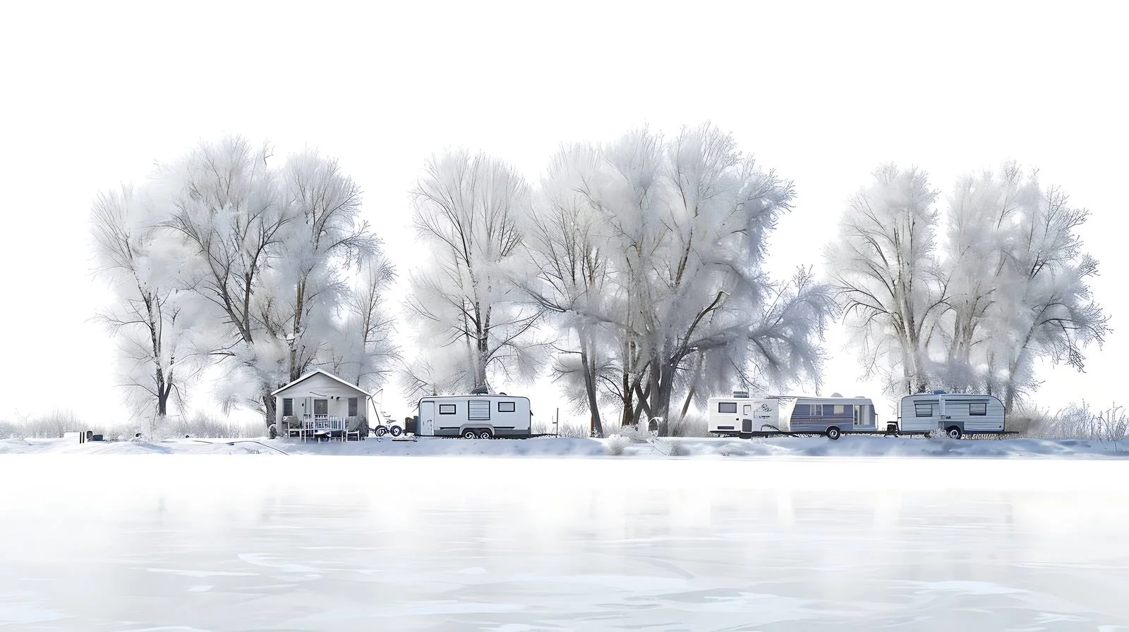 Charming Ice Fishing Trailers and House — free download from Dotvec