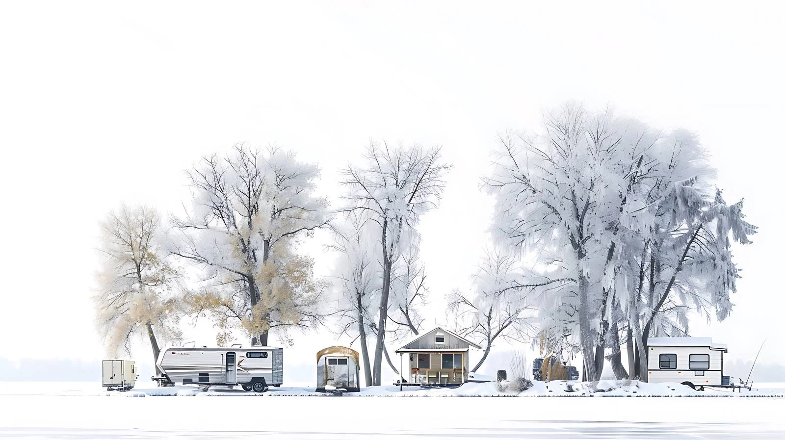 Tranquil Ice Fishing Scene in Minnesota — free download from Dotvec