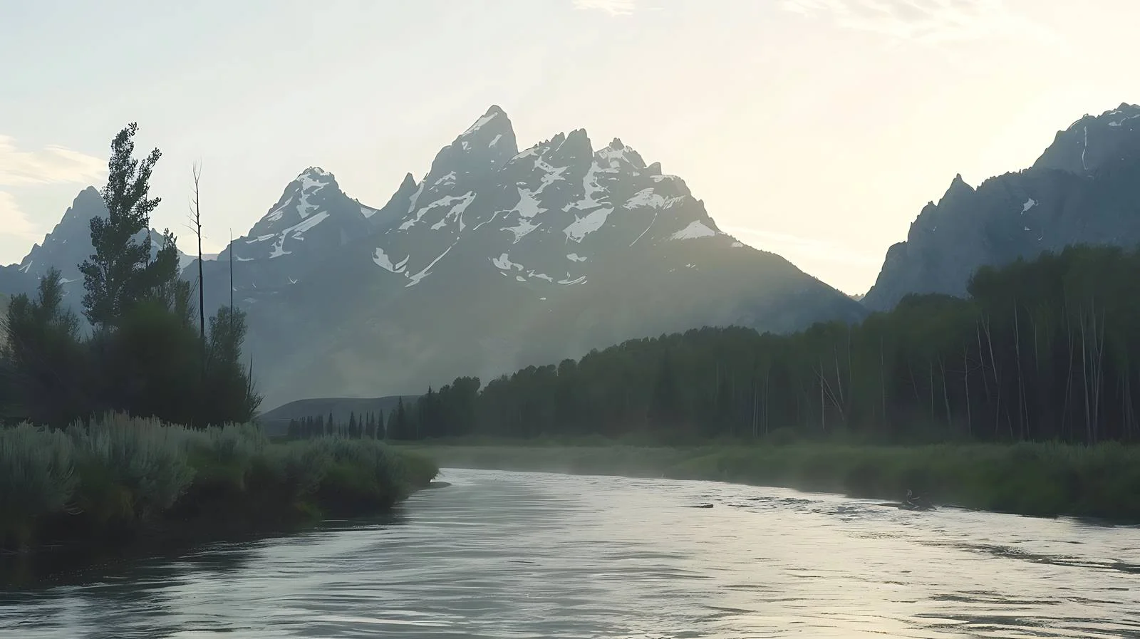 Majestic Grand Teton Mountains and River — free download from Dotvec