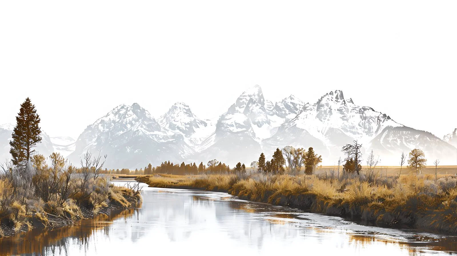 Sweeping Grand Teton Mountains Over River — free download from Dotvec