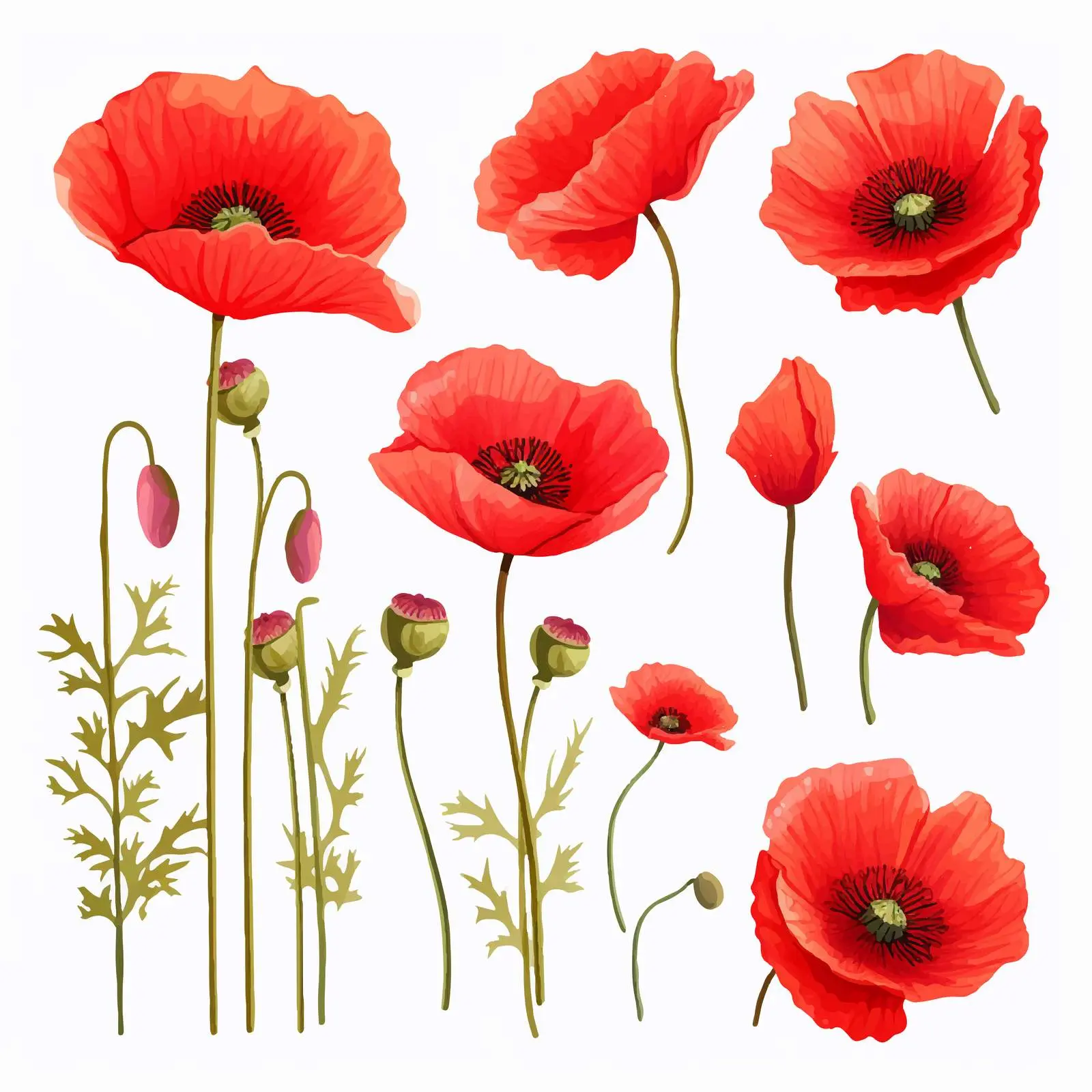 Bright Red Summer Field Papaver Rhoeas Flowers – free summer field image from Dotvec