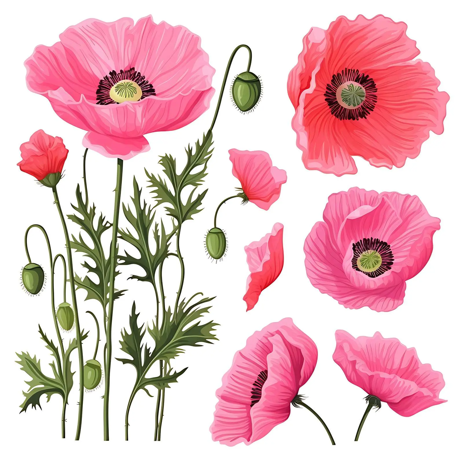 Bright Pink Summer Flower Isolated — free download from Dotvec