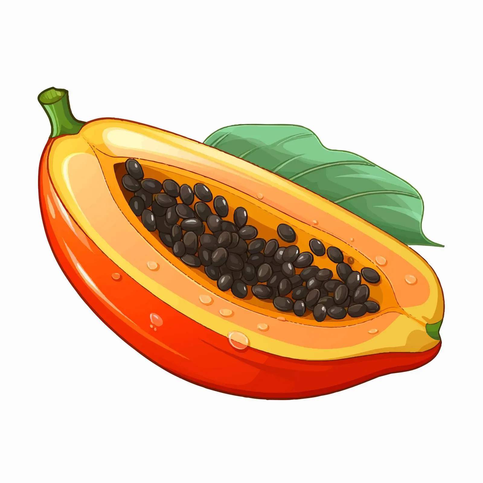 Papaya Fruit Outline Vector Illustration — free download from Dotvec