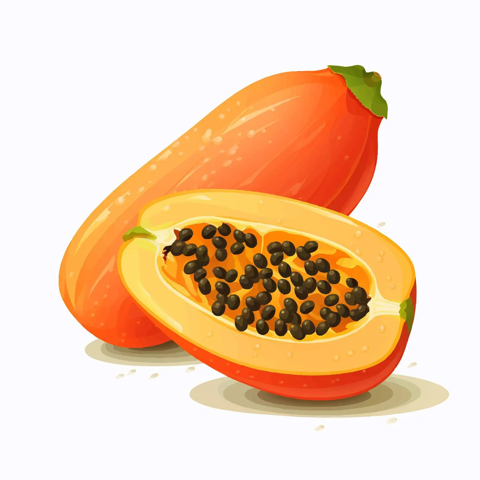 Papaya Fruit Vector Illustration on White Background — free download from Dotvec