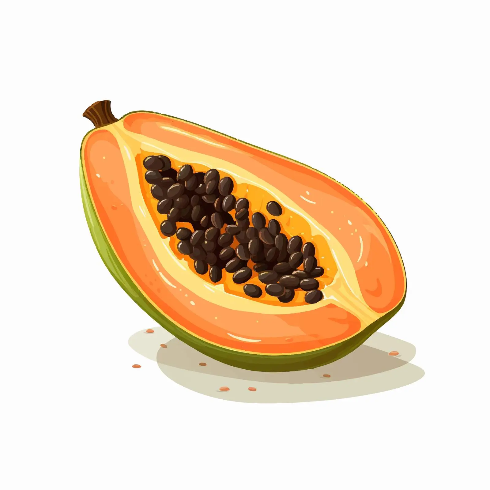 Cut Cross Section of Papaya Fruit — free download from Dotvec