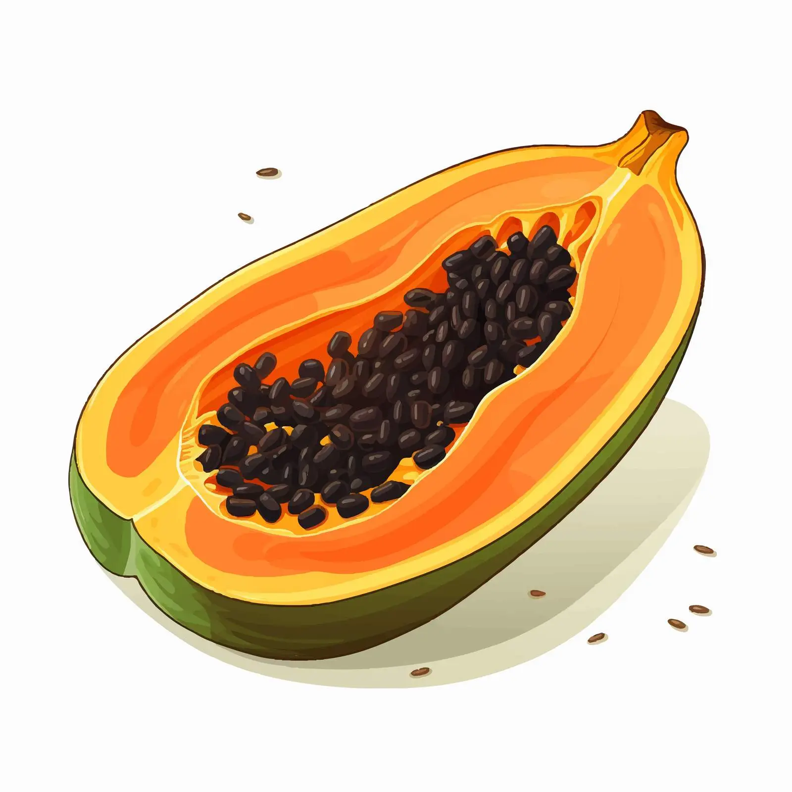 Half Cut Cross Section of Papaya Fruit — free download from Dotvec