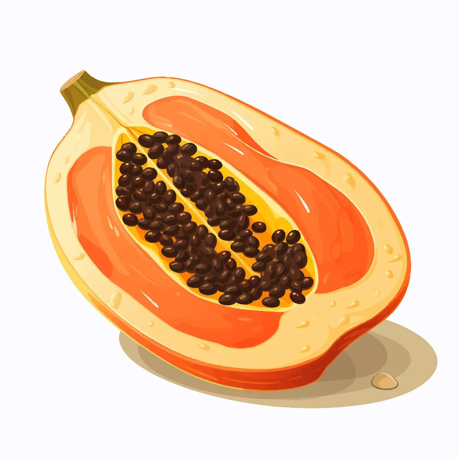 Cross Section of Cut Papaya Fruit — free download from Dotvec