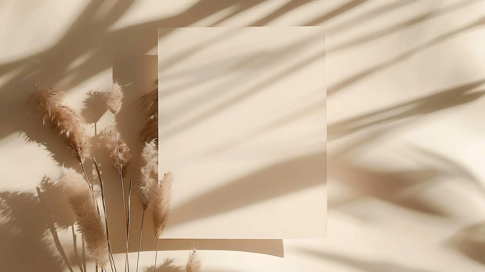 Blank Card with Dried Rabbit Tail Accent — free download from Dotvec