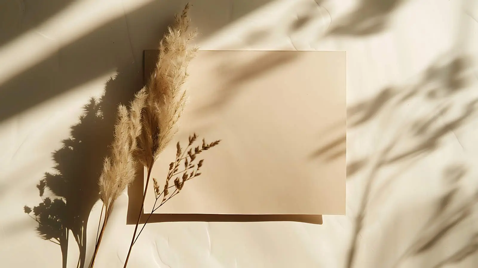 Blank Paper Card with Dried Rabbit Tail – free art materials image from Dotvec