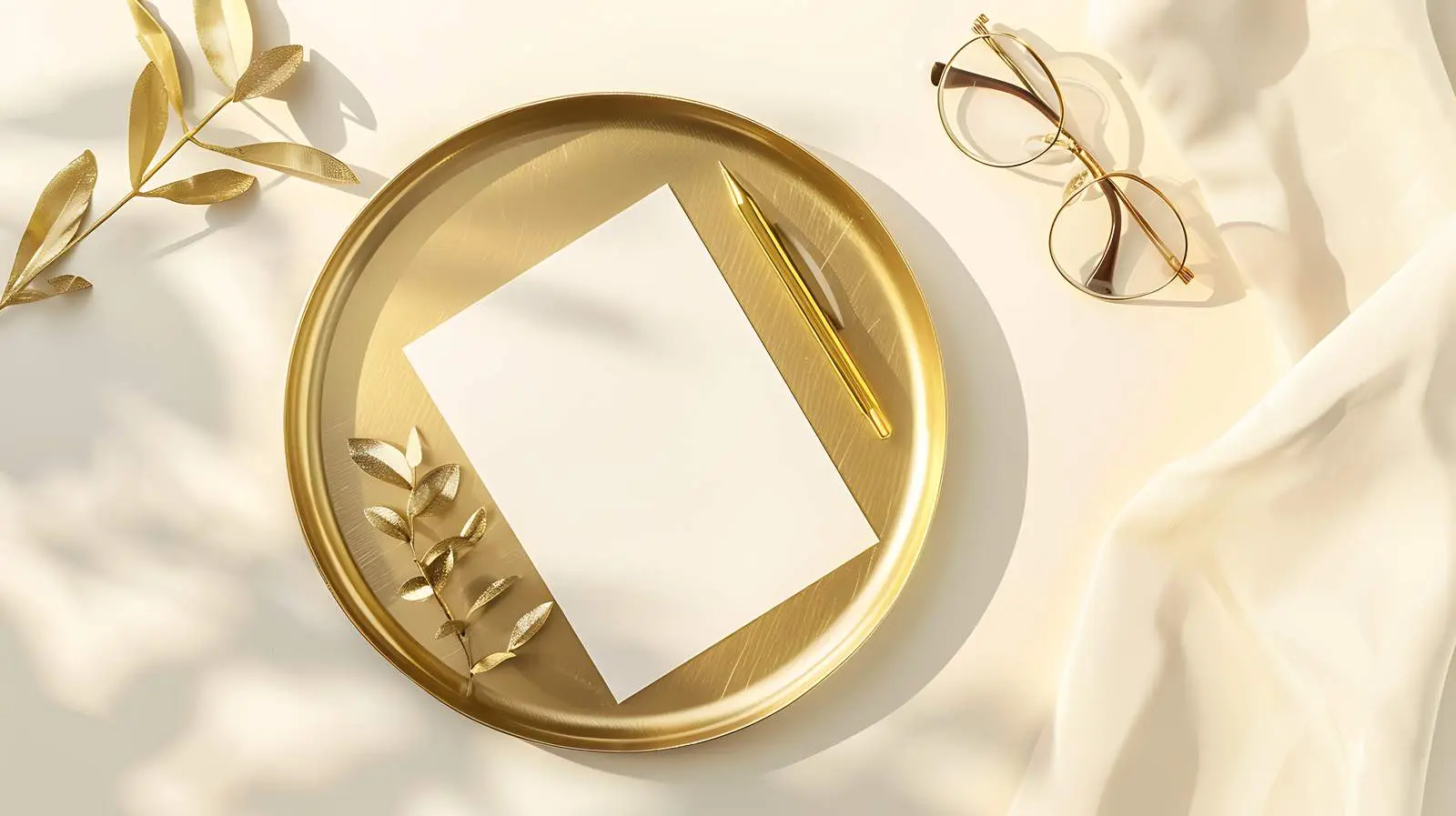 Blank Card Mockup on Gold Background — free download from Dotvec