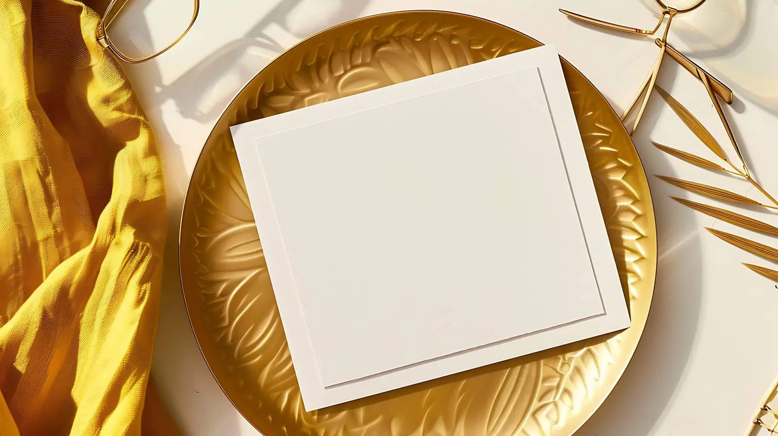 Blank Mockup of Paper Card on Gold Background — free download from Dotvec