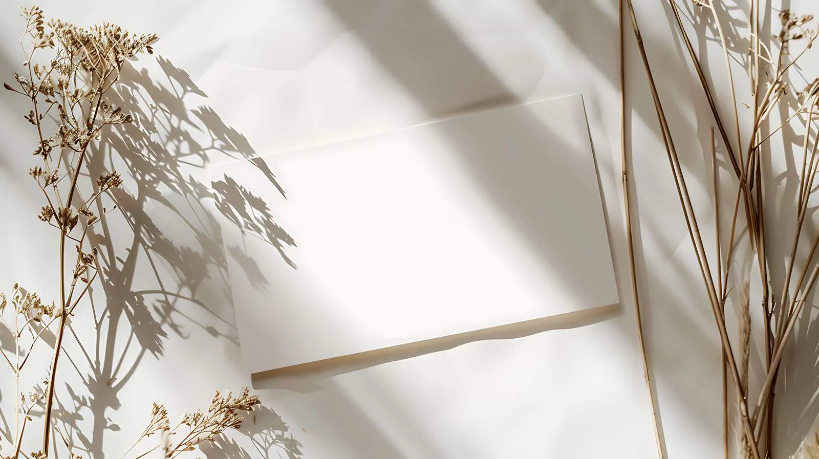 Blank Paper Card Mockup with Dried Flowers — free download from Dotvec