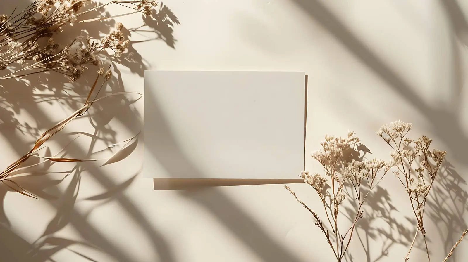 Blank Mockup Card with Dried Flowers — free download from Dotvec