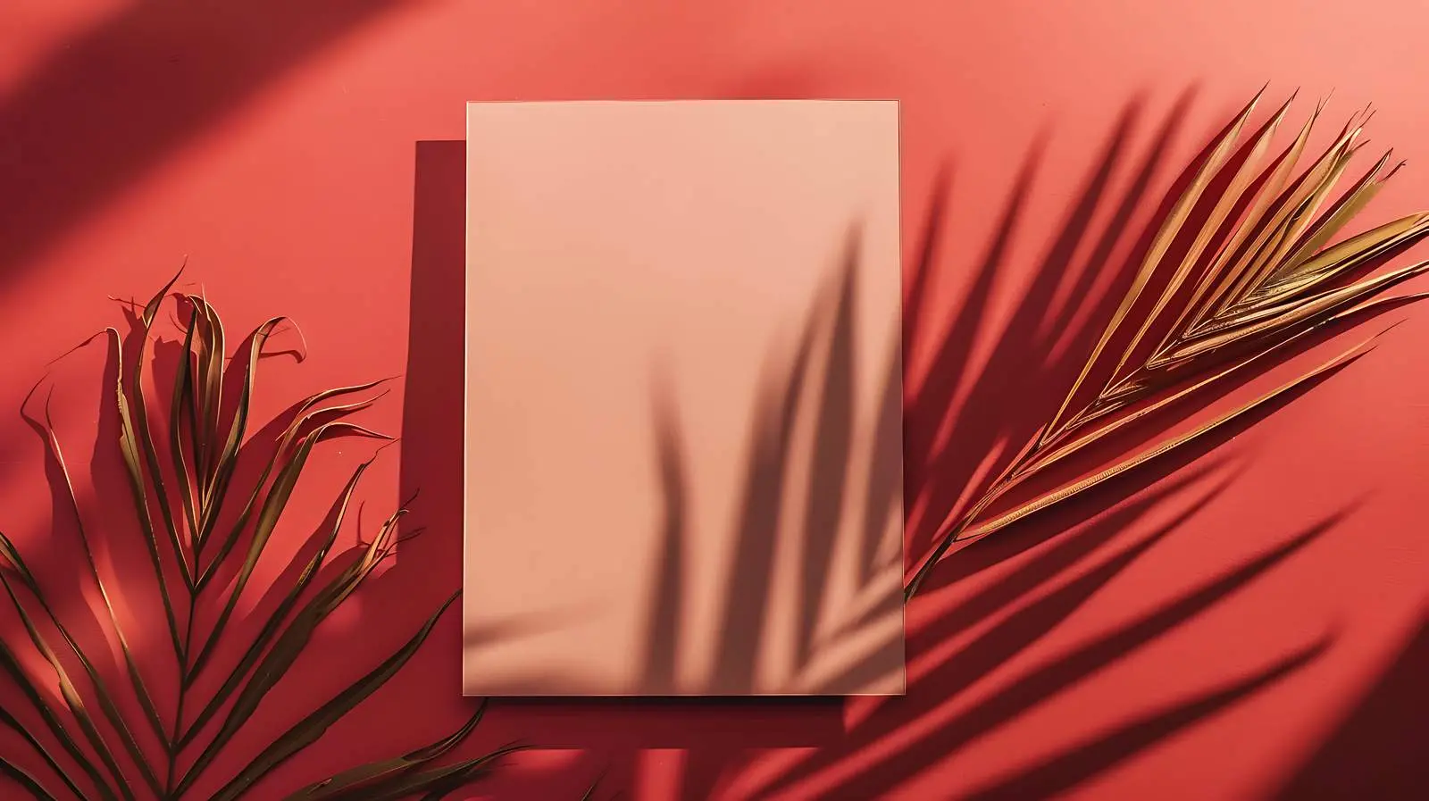 Blank Card Mockup with Dried Palm Leaves – free paint image from Dotvec