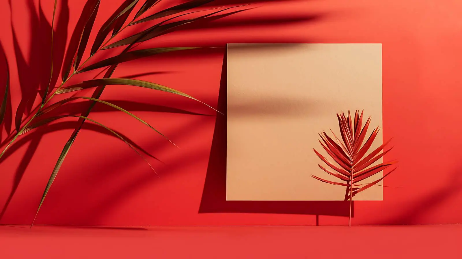 Blank Greeting Card Mockup with Dried Palm — free download from Dotvec