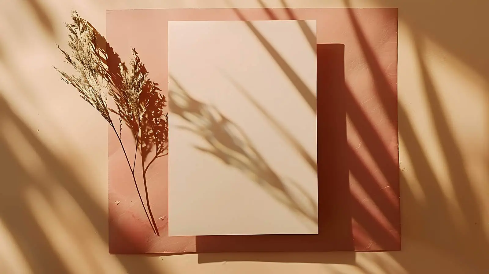 Blank Card Mockup with Dried Palm Accent — free download from Dotvec