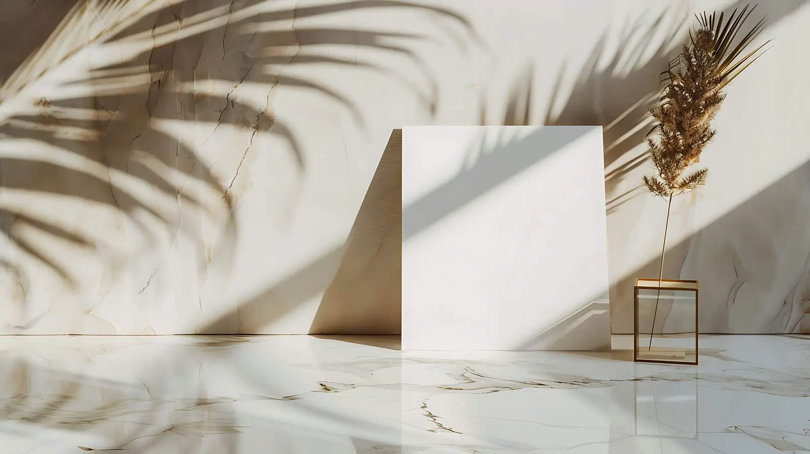 Blank Paper Card Sheet Mockup with Dried Palm – free clean background image from Dotvec