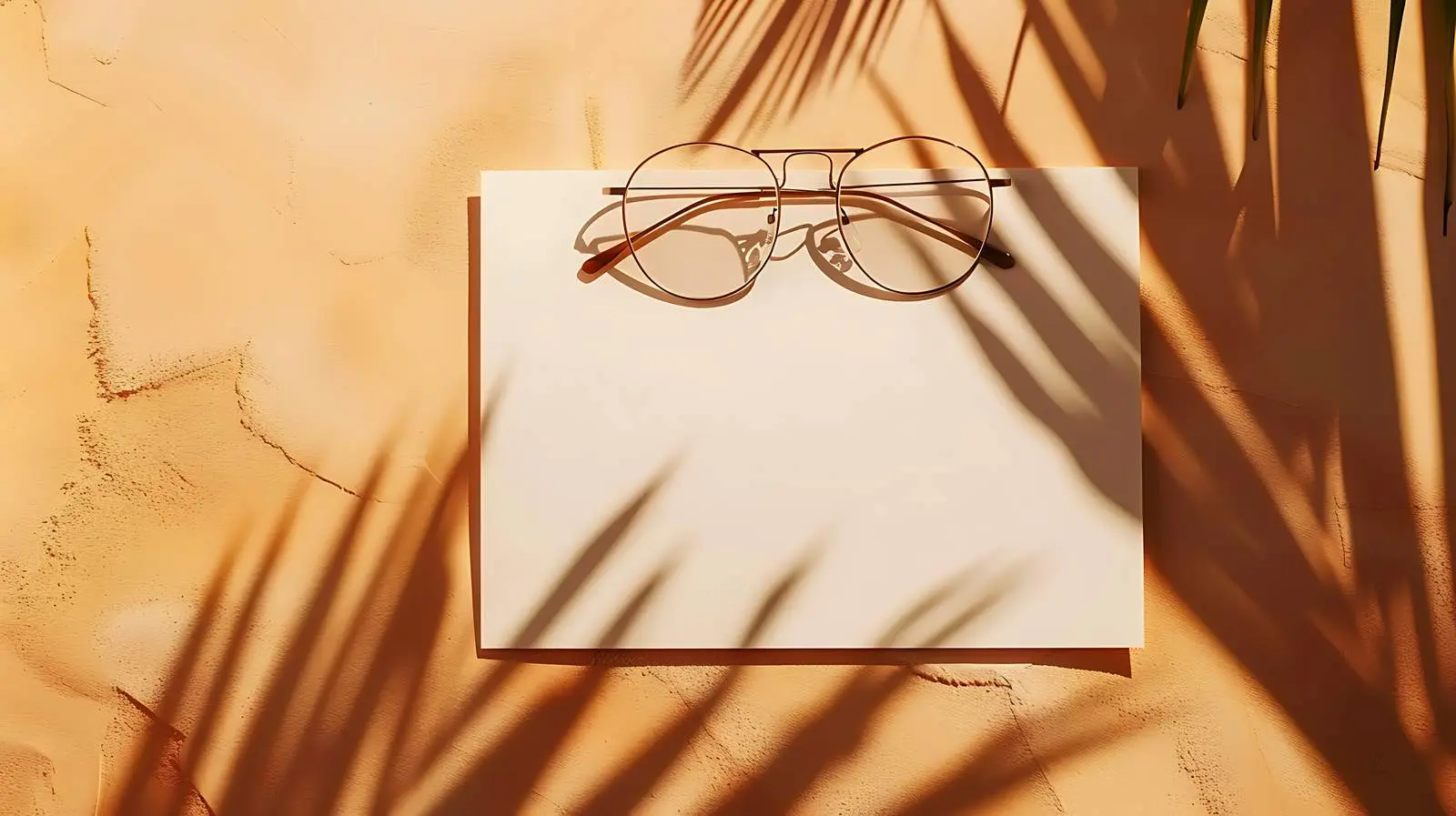 Blank Mockup Card with Dried Palm Leaf — free download from Dotvec