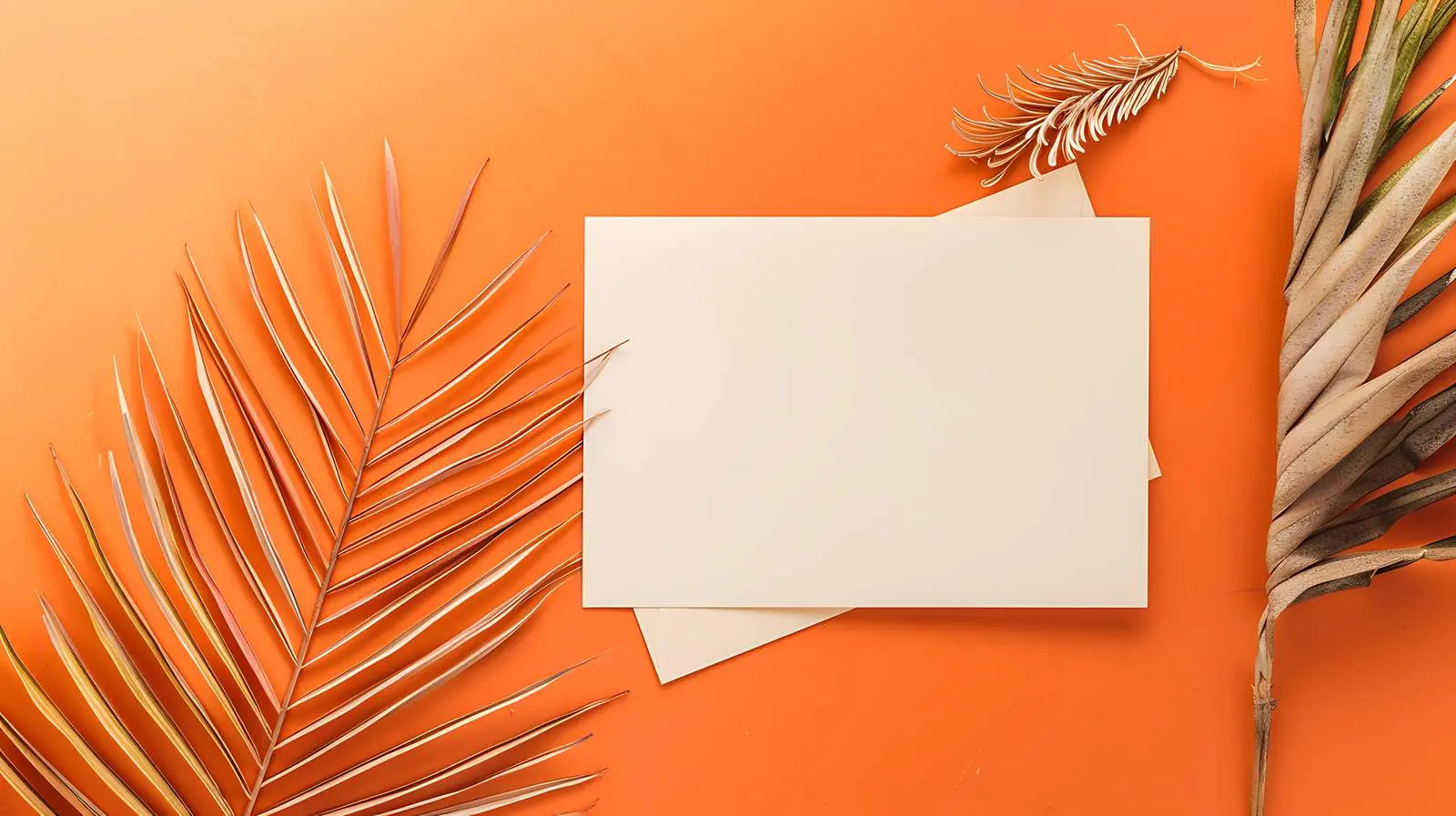 Blank Paper Card Mockup with Dried Palm — free download from Dotvec