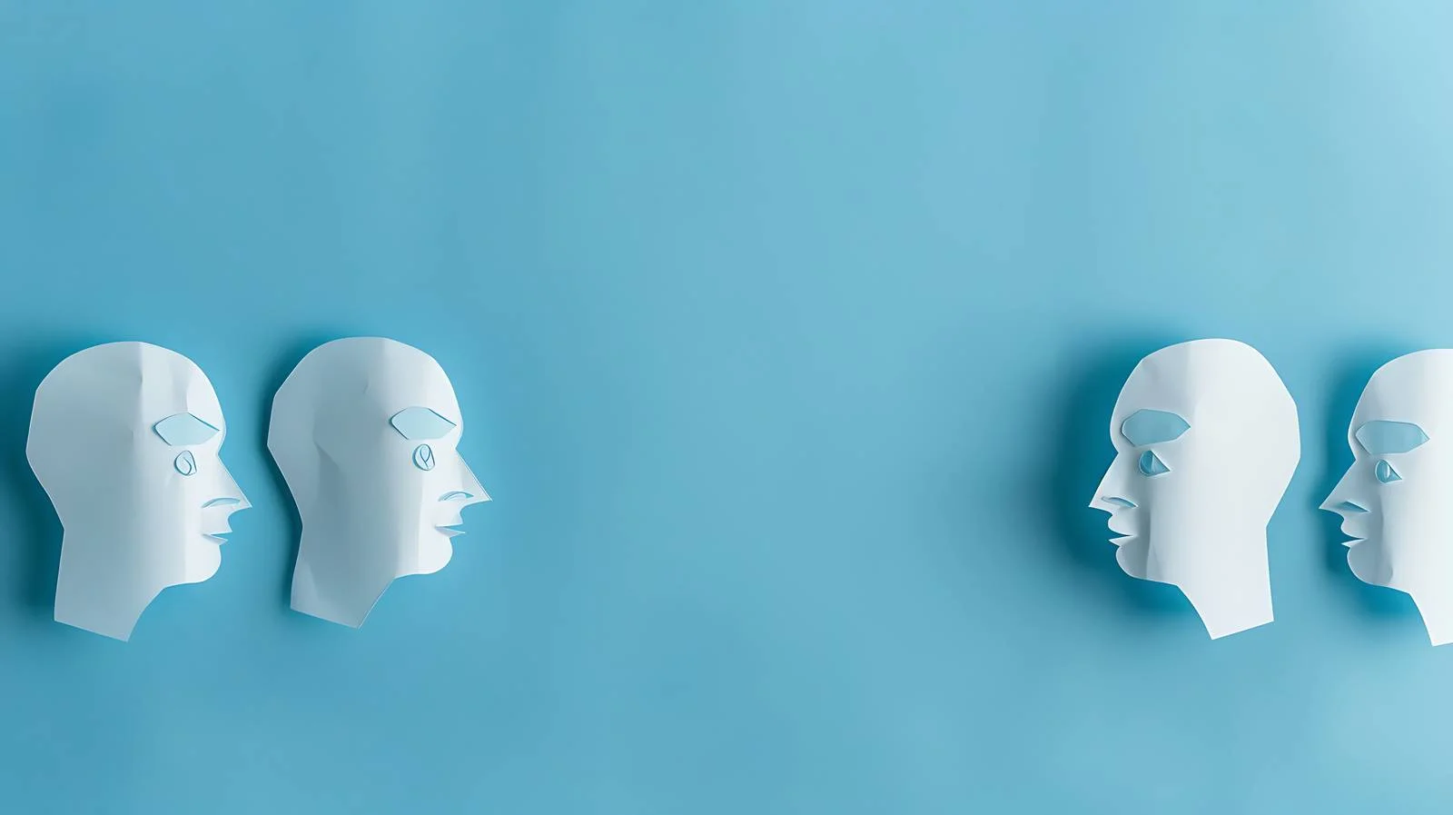 Faces & Speech Bubbles on Blue Background — free download from Dotvec