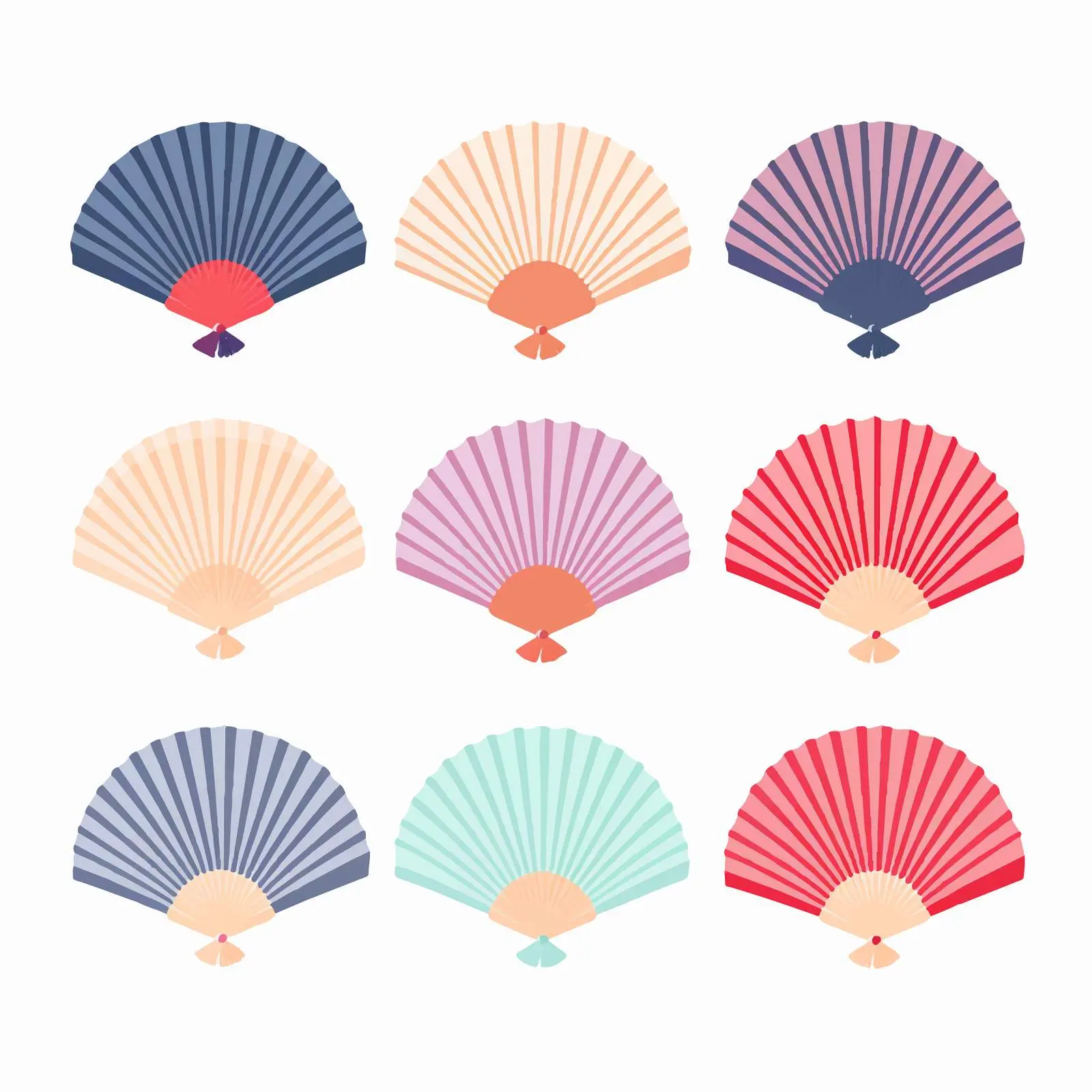 Cartoon Paper Fan Line Vector Illustration — free download from Dotvec