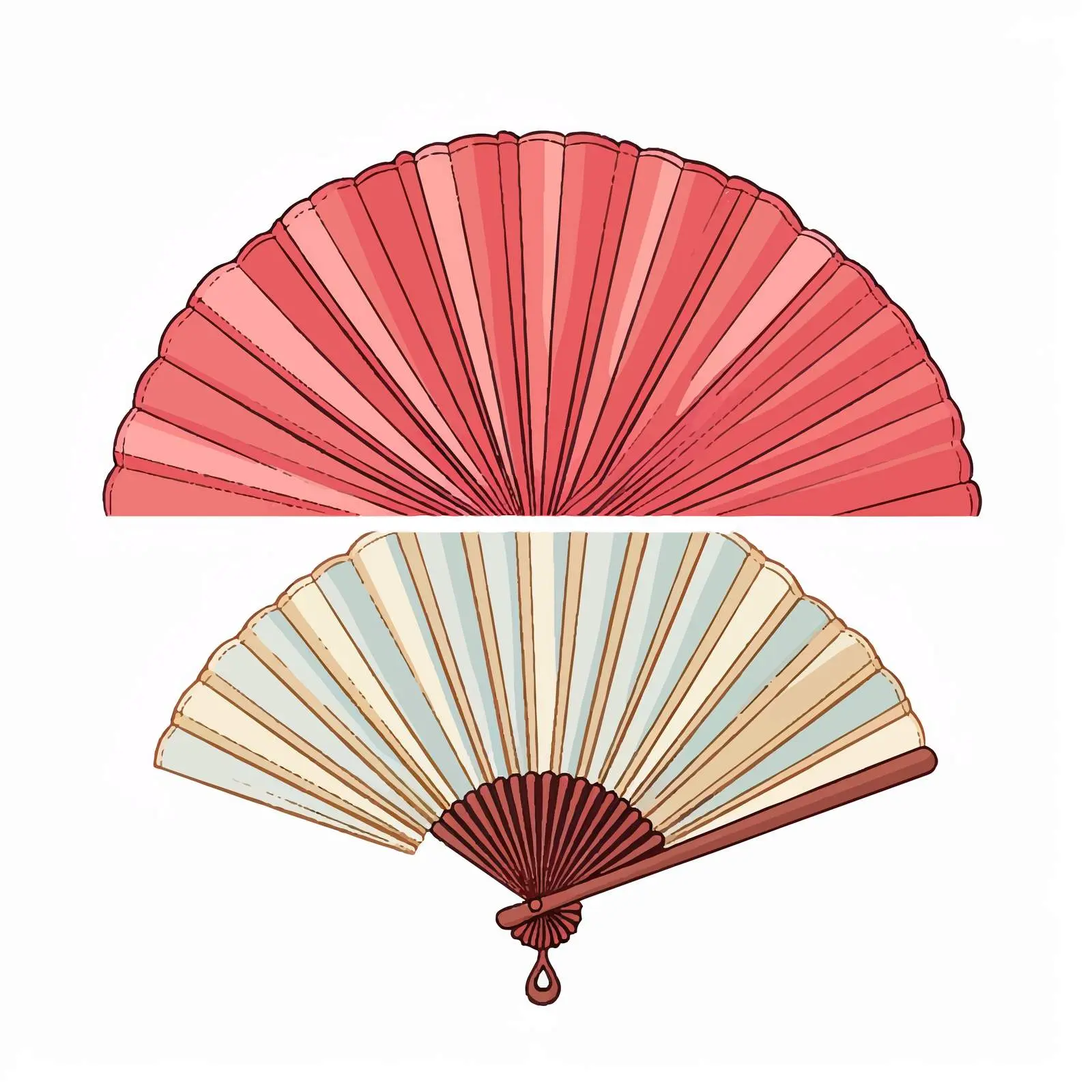 Cartoon Paper Fan Line Vector Illustration — free download from Dotvec