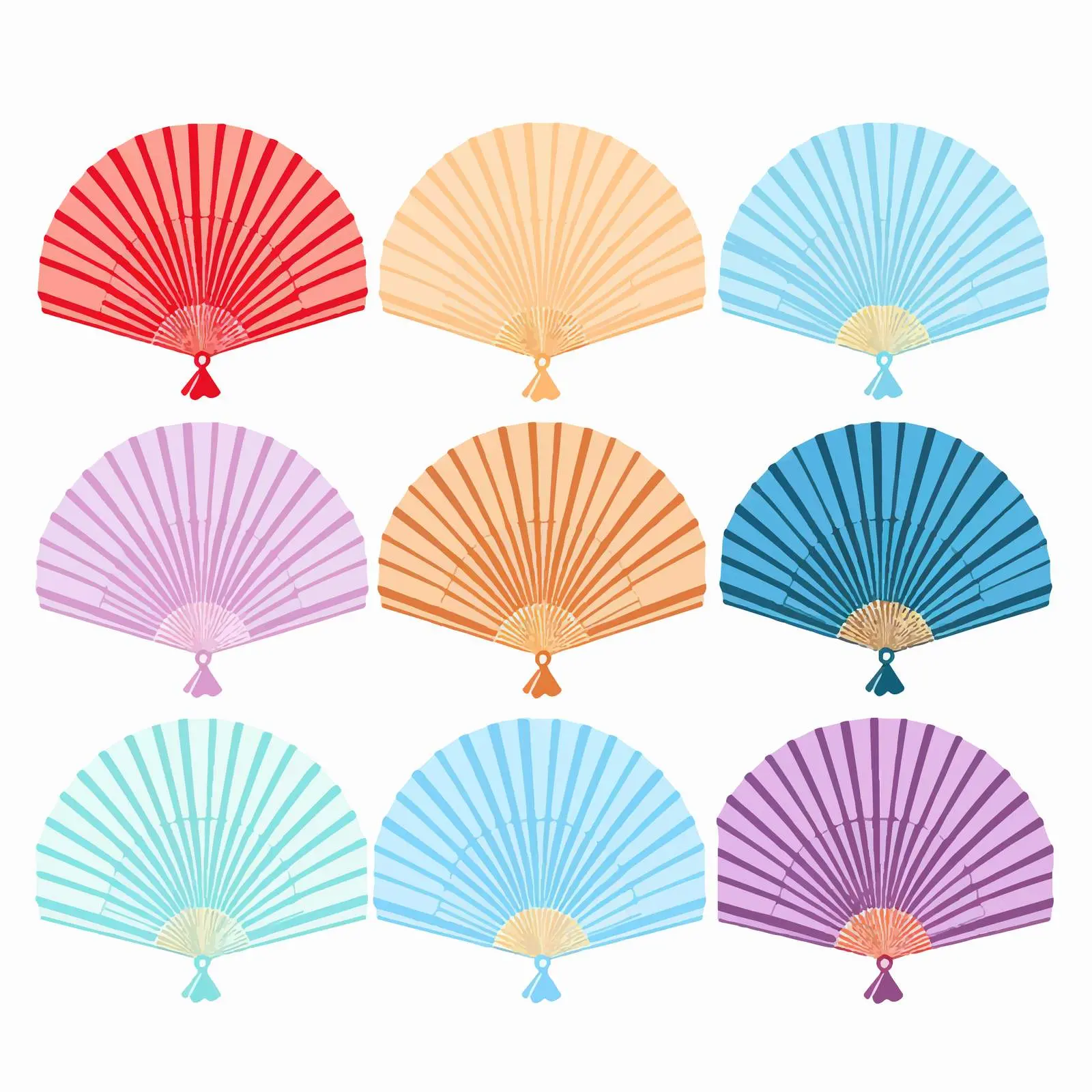 Cartoon Paper Fan Line Vector Illustration — free download from Dotvec