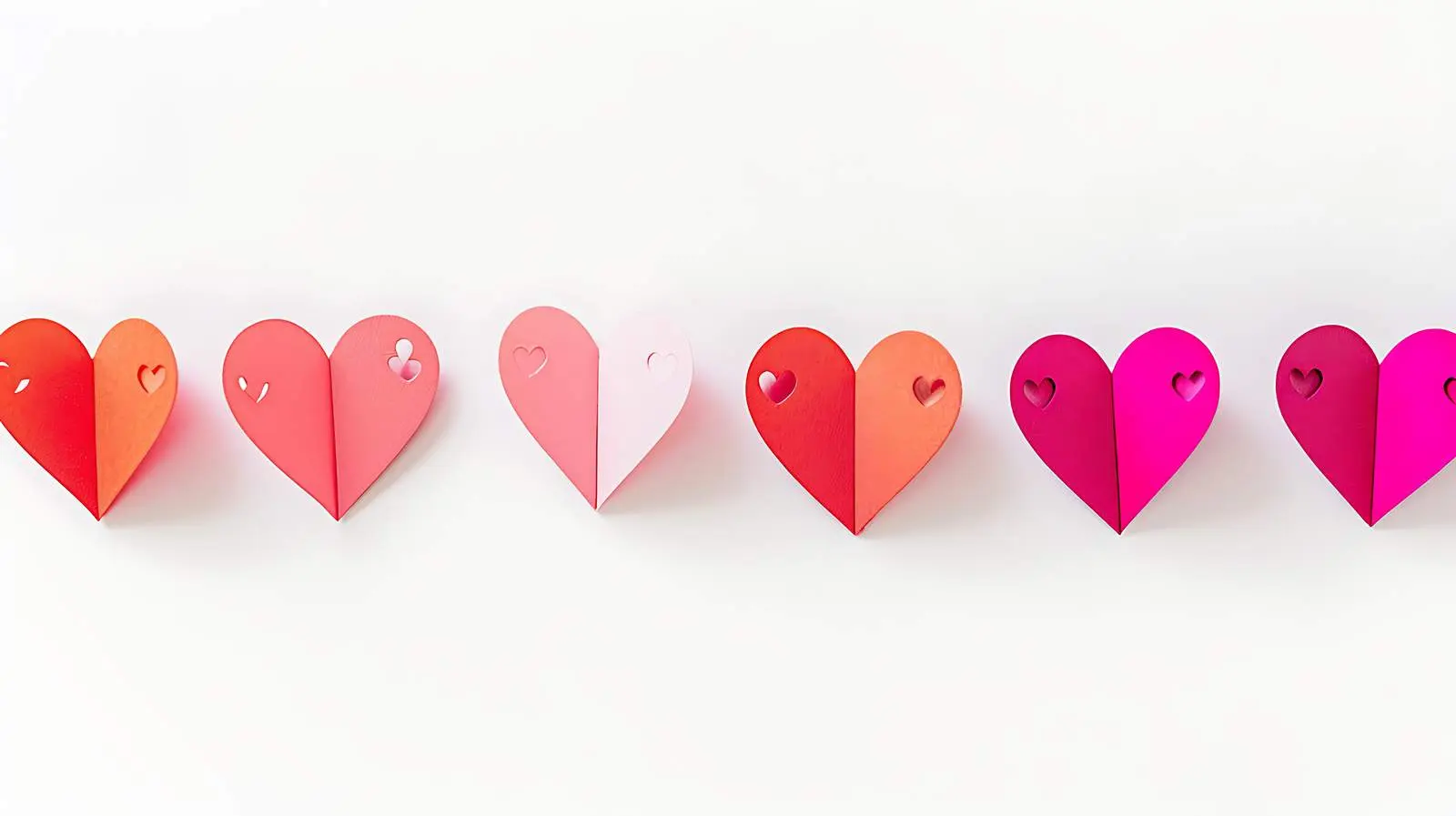 Flat Lay Paper Heart Symbols on White Background – free heart shape image from Dotvec