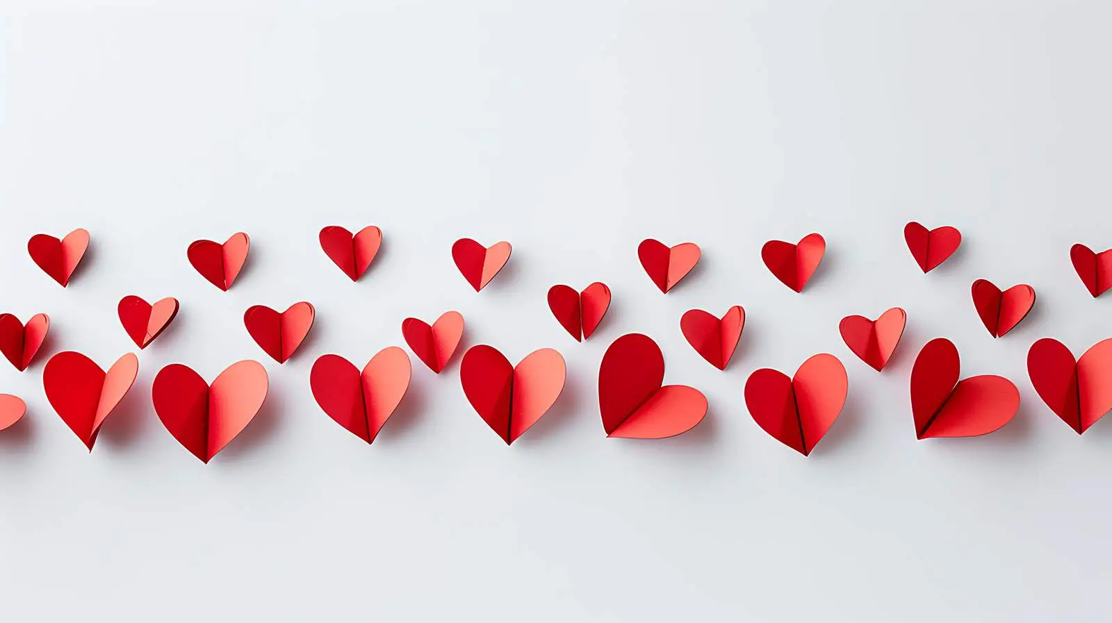 Paper Heart Symbols on White Background — free download from Dotvec