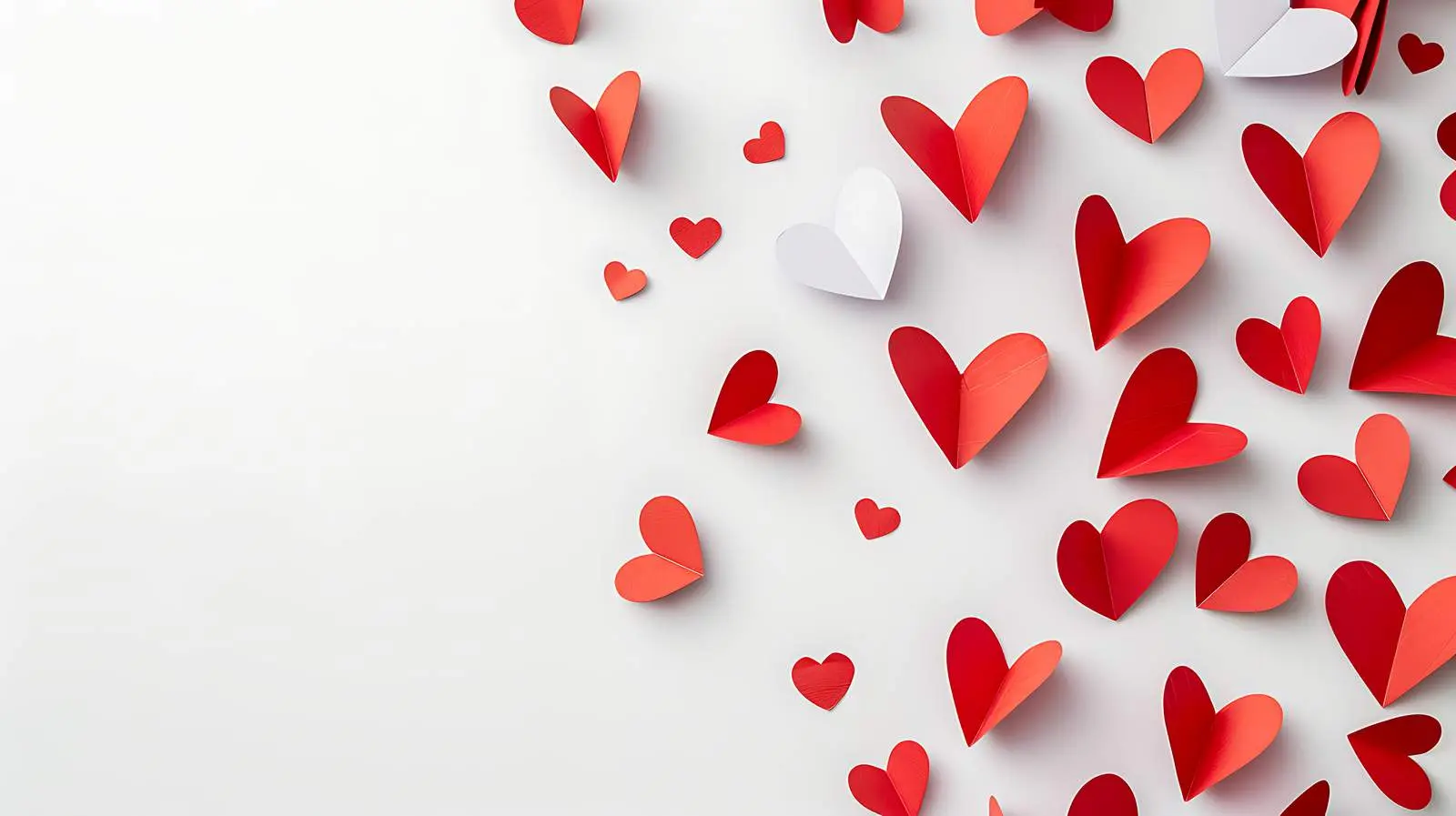 Flat Lay of Heart Symbols on White Background — free download from Dotvec