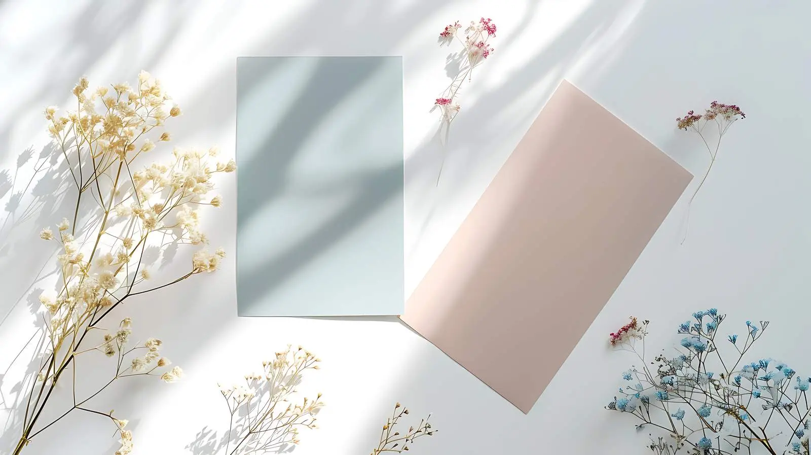 Flat Lay Paper Invitation Cards with Blank Space – free mess image from Dotvec