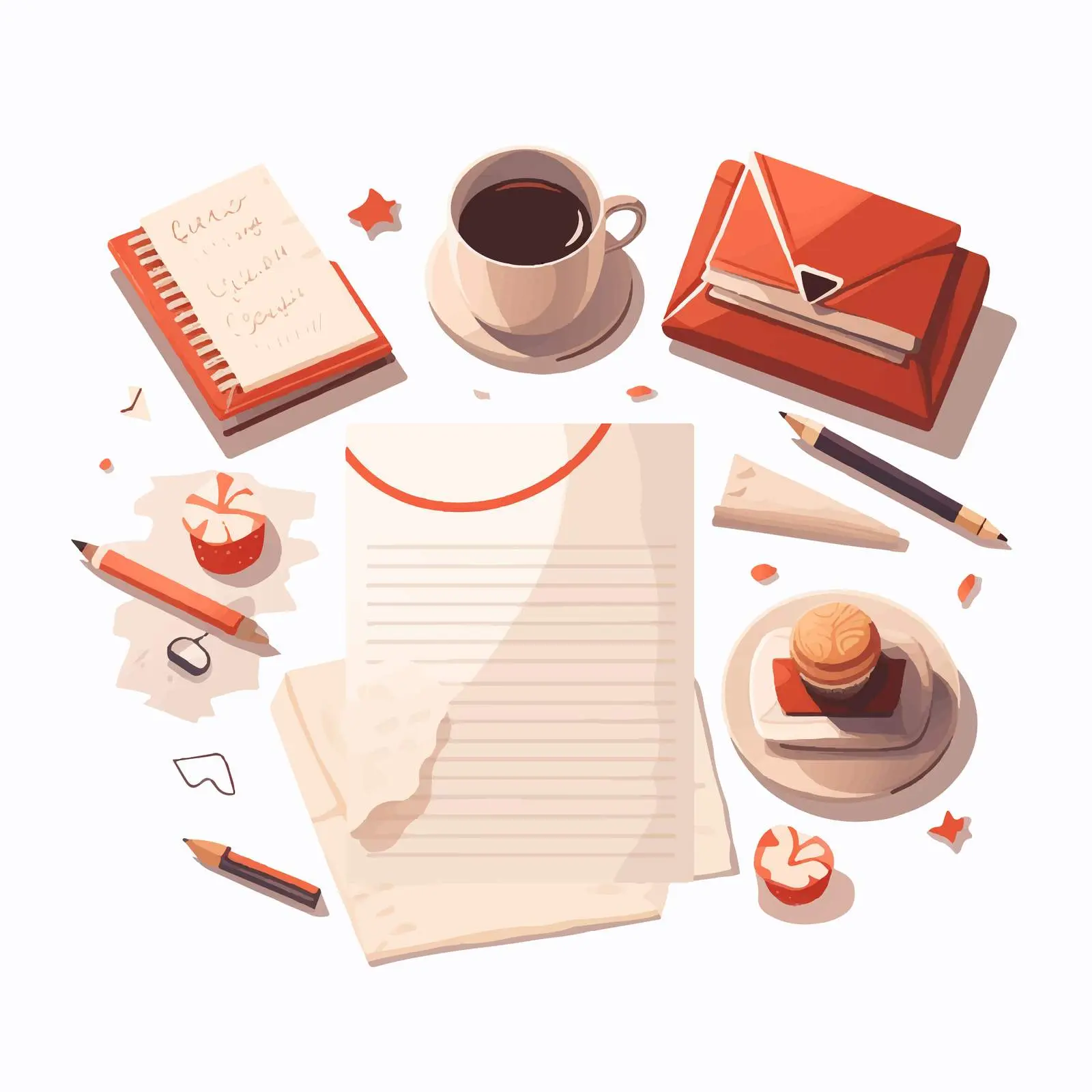 Paper Pages with Stamps and Written Text Vector – free parcel image from Dotvec