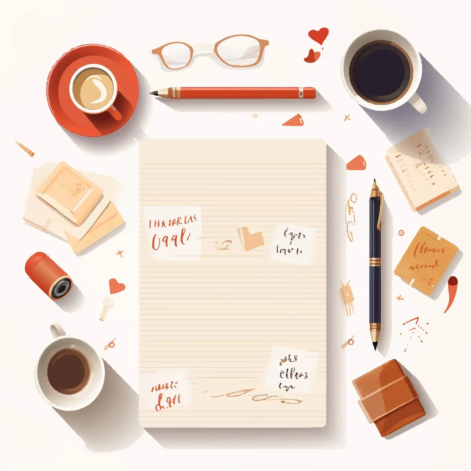 Written Text on Paper with Envelopes and Stamps – free parcel image from Dotvec